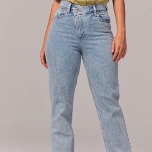 90's Ultra Straight High Rise Curve Love Jeans w/ Criss-Cross Waistband